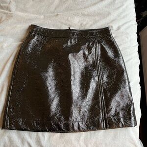 Aritzia faux patent leather mini skirt